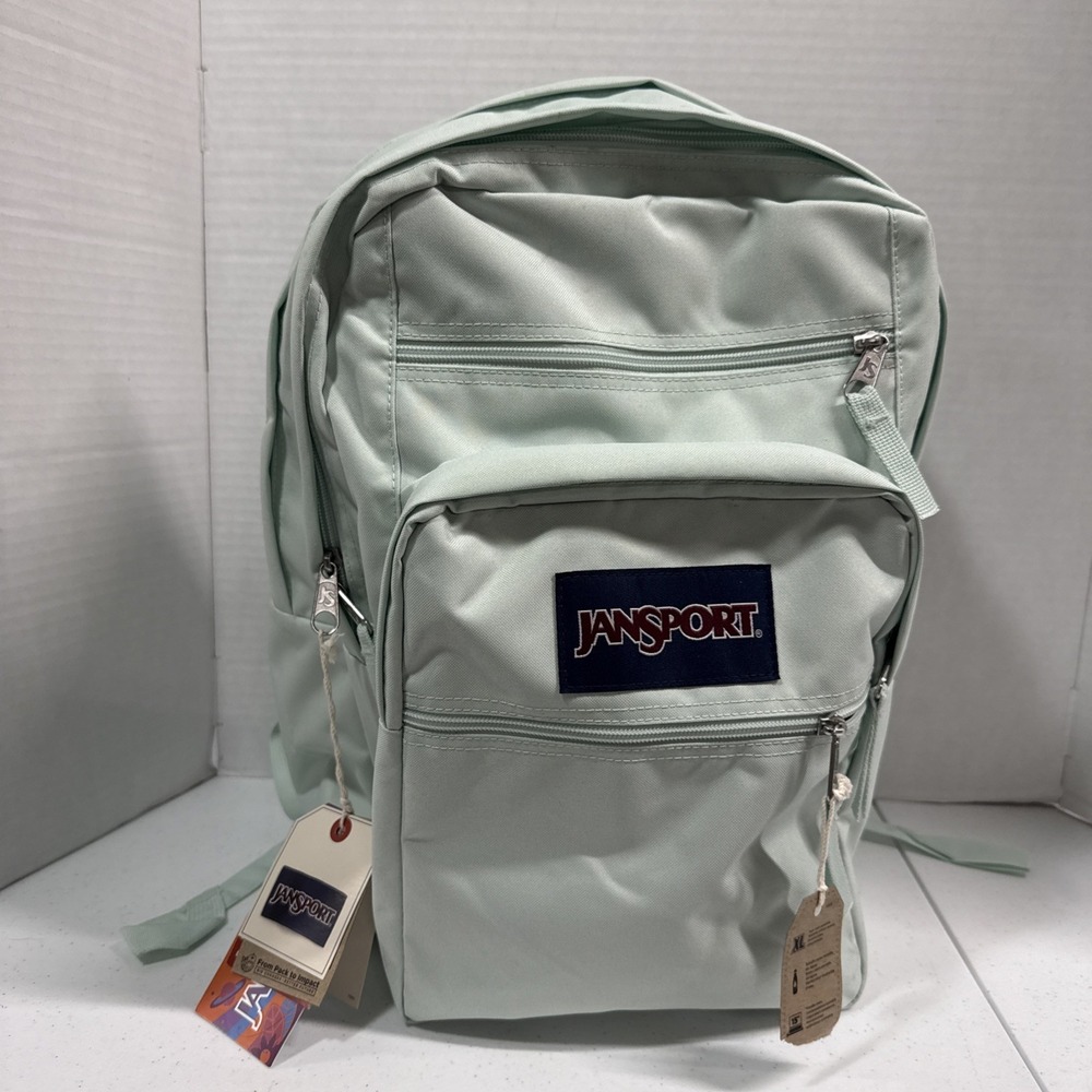 JanSport Big Student Backpack Fresh Mint Green Laptop School Bookbag NWT